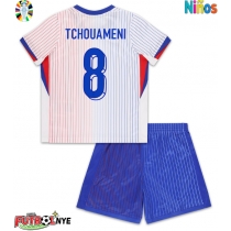 Camiseta Francia Aurelien Tchouameni #8 Visitante Equipación para niños Eurocopa 2024 manga corta (+ pantalones cortos)